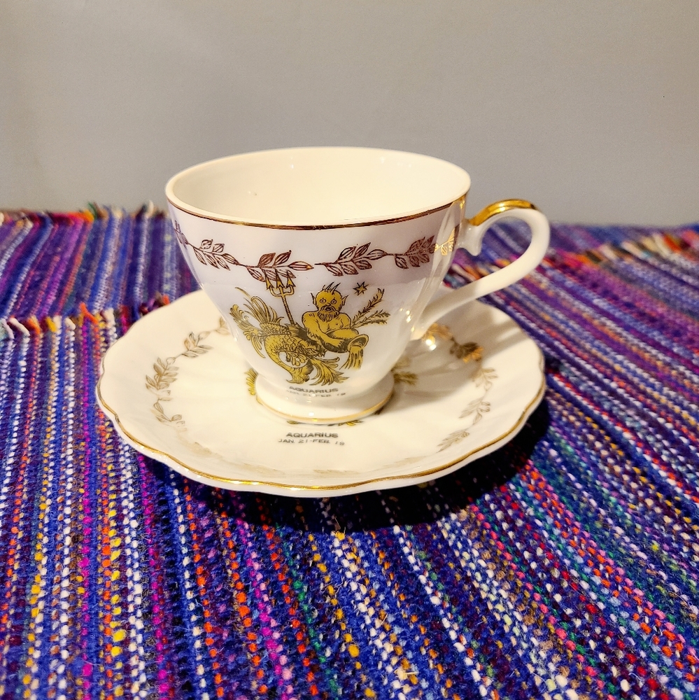 Norcrest Aquarius Teacup & Saucer Vintage